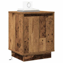 Berkfield Modern Bedside Cabinets With Led Lights 2 Pcs Old Wood 39X34,5X50 Cm - thumbnail 3
