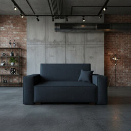 Viva Vox Ii Upholstered Sofa Bed With Sleeping Function And Bedding Storage Wooden Legs 152X88X102Cm Graphite - thumbnail 2