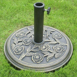 9Kg Parasol Base Cast Iron Effect - Secure And Robust Design - Adjustable - Diameter: Approx. 45Cm - - thumbnail 1
