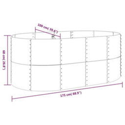 Walplus Garden Raised Bed Galvanised Steel 175X100X68 Cm Anthracite - thumbnail 6
