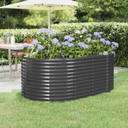 Walplus Garden Raised Bed Galvanised Steel 175X100X68 Cm Anthracite - thumbnail 1