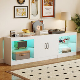 "Gainoom Modular Tv Stand For 85"" Tvs White 3-In-1 Entertainment Center 3-Piece Modern Media Console Cabinets" - thumbnail 3