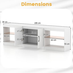 "Gainoom Modular Tv Stand For 85"" Tvs White 3-In-1 Entertainment Center 3-Piece Modern Media Console Cabinets" - thumbnail 2