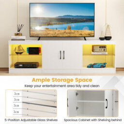 "Gainoom Modular Tv Stand For 85"" Tvs White 3-In-1 Entertainment Center 3-Piece Modern Media Console Cabinets" - thumbnail 8