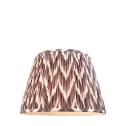 Loops Stylish 40Cm Pearl Grey Tapered Cylinder Lamp Shade With Handcrafted Zigzag Design