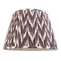 Loops Stylish 40Cm Pearl Grey Tapered Cylinder Lamp Shade With Handcrafted Zigzag Design - thumbnail 5