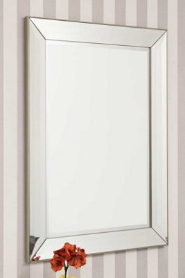 Mirroroutlet Frameless Large Venetian Modern Wall Mirror 109 X 78 Cm 3Ft7 X 2Ft7 - image 1