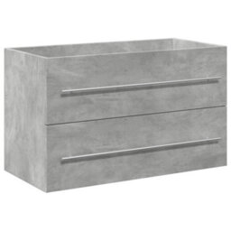 Berkfield Durable 2 Piece Bathroom Furniture Set Concrete Grey Engineered Wood - thumbnail 7