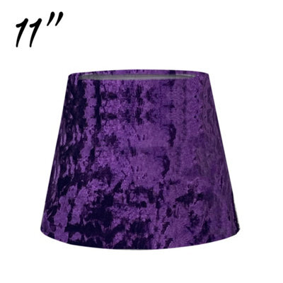Modern Velvet Tapered Lampshade Purple Fabric Shade For Ceiling Pendant Or Table Lamp 11 Inch - image 1