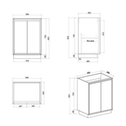 Plum&clay Luna Gloss White Floor Standing Vanity Unit & Basin Set (W)600mm (H)855mm - thumbnail 2