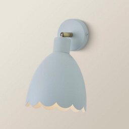 Valuelights Millie Pair Of Powder Blue Scallop Adjustable Wall Lights - thumbnail 6