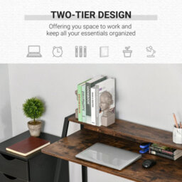 Wyld Haus Lune 100Cm Rustic Brown Compact Writing Desk With Integrated Storage Shelves - thumbnail 5