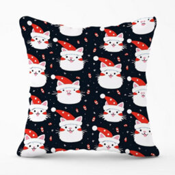Warren Reed Designer Cute Cats Wearing Santa Claus Hats Cushions 60Cm X 60Cm - thumbnail 1