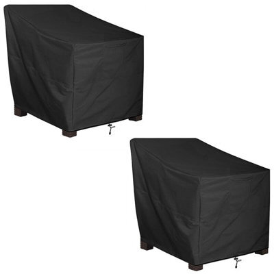 Uv-Resistant Garden Chair Cover, Outdoor Cover In 210D Oxford Fabric, 114 X 85 65 Cm, Black (2 Items) - image 1