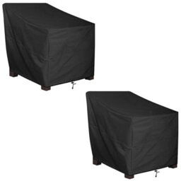 Uv-Resistant Garden Chair Cover, Outdoor Cover In 210D Oxford Fabric, 114 X 85 65 Cm, Black (2 Items) - thumbnail 1