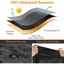 Uv-Resistant Garden Chair Cover, Outdoor Cover In 210D Oxford Fabric, 114 X 85 65 Cm, Black (2 Items) - thumbnail 3