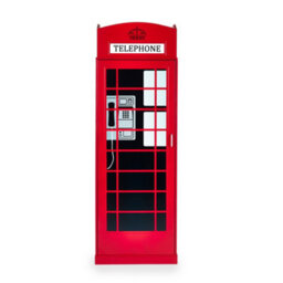 Julian Bowen Telephone Box 1 Door Freestanding Wardrobe With Internal Shelf Storage, Red, Height: 190 X Width: 65 X Depth: 56.5Cm - thumbnail 4