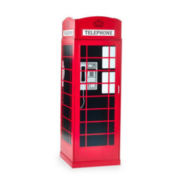 Julian Bowen Telephone Box 1 Door Freestanding Wardrobe With Internal Shelf Storage, Red, Height: 190 X Width: 65 X Depth: 56.5Cm - thumbnail 7