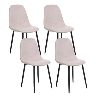 Beliani Set Of 4 Dining Chairs Crandall Fabric Beige - image 1