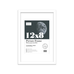 "12X8"" White Frame With Mount For 8X6"" Pictures 20mm Thin Edge Portrait And Landscape Display With Wall Hooks And Kickstand" - thumbnail 1