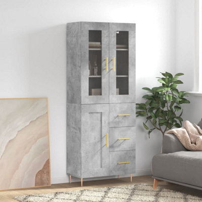 Berkfield Highboard Concrete Grey 69.5X34X180 Cm Engineered Wood - image 1
