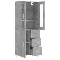 Berkfield Highboard Concrete Grey 69.5X34X180 Cm Engineered Wood - thumbnail 4