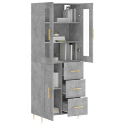 Berkfield Highboard Concrete Grey 69.5X34X180 Cm Engineered Wood - thumbnail 3