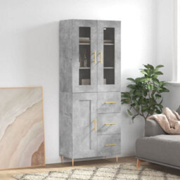 Berkfield Highboard Concrete Grey 69.5X34X180 Cm Engineered Wood - thumbnail 1