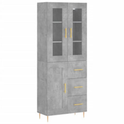 Berkfield Highboard Concrete Grey 69.5X34X180 Cm Engineered Wood - thumbnail 2