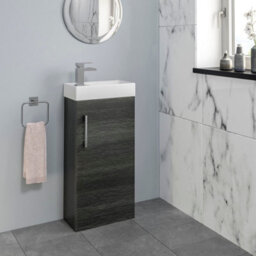 Affine Modern Bathroom Toilet & Basin Sink Vanity Unit Furniture 900mm Charcoal Finish - thumbnail 4