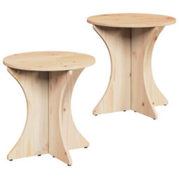 Berkfield Coffee Table 2 Pcs Natural Solid Pine Wood - thumbnail 2