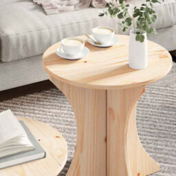Berkfield Coffee Table 2 Pcs Natural Solid Pine Wood - thumbnail 4