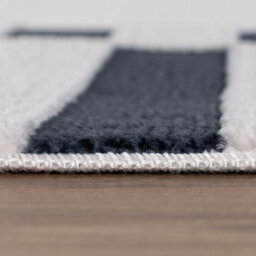 The Rugs Loft Navy And Ivory Striped Living Room Area Rug And Runners Soft Pile - thumbnail 7