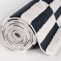 The Rugs Loft Navy And Ivory Striped Living Room Area Rug And Runners Soft Pile - thumbnail 8