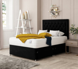 "Bed Choices Montana Bed Set No Drawer With Mattress & 26"" Headboard -Single (Black)"
