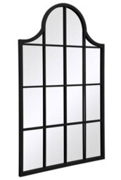 "Mirroroutlet - The Arcus - Black Metal Framed Arched Garden Wall Mirror 41"" X 24"" (104 X 62 Cm)" - thumbnail 4