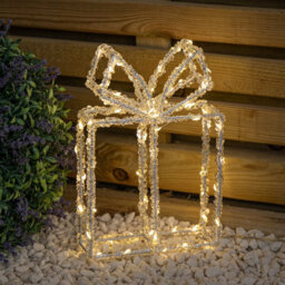 Samuel Alexander 22Cm Light Up Acrylic Christmas Present With 80 Warm White Leds - thumbnail 2