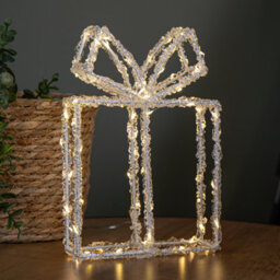 Samuel Alexander 22Cm Light Up Acrylic Christmas Present With 80 Warm White Leds - thumbnail 1
