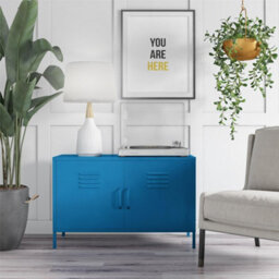 Novogratz Dorel Home Cache Metal Locker With 2 Doors Blue - thumbnail 5