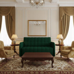 Viva Grand Iii Upholstered Sofa Bed With Sleeping Function Storage Compartment Wooden Legs Living Room 145Cm Green - thumbnail 3