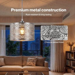Emitto Ceiling Light Shade Moroccan Style Chrome Pendant Shade Lamp Decor - thumbnail 6