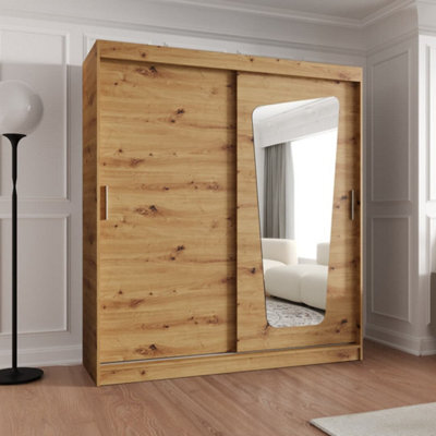Arte Oak Artisan Wardrobe W180Cm X H200Cm X D62Cm - Durable Storage For Busy Households - image 1