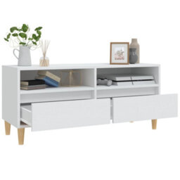 Berkfield Classic Tv Cabinet White 100X34.5X44.5 Cm Engineered Wood - thumbnail 5