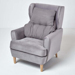 Homescapes Charcoal Grey Cotton Back Support Cushion - thumbnail 2