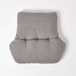 Homescapes Charcoal Grey Cotton Back Support Cushion - thumbnail 3