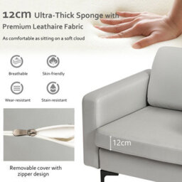 Costway Modern Accent Armchair Upholstered Single Sofa Chair W/ Magazine Holder - thumbnail 6