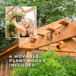 Backyard Discovery Bellerose Cedar Wood Polycarbonate Greenhouse With Pergola Front And Powerport 2.9M X 1.8M (9Ft X 6Ft) - thumbnail 3