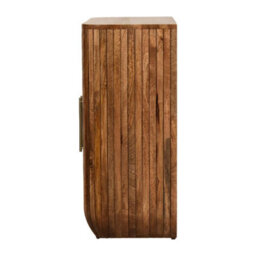 Artisan Furniture Solid Wood Fluted Curve Cabinet, 2 Doors, Brown - thumbnail 9