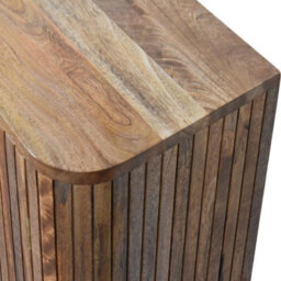 Artisan Furniture Solid Wood Fluted Curve Cabinet, 2 Doors, Brown - thumbnail 6