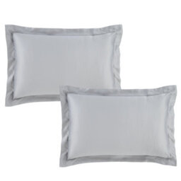 Catherine Lansfield Silky Soft Satin Oxford 50X75Cm + Border Pack Of 2 Pillow Cases With Envelope Closure Silver Grey - thumbnail 2